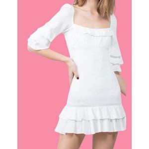 Fanco Heartthrob Ruffled Mini Dress White Size Medium NWT